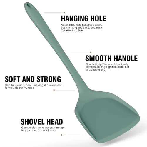 AOTHOD Silicone Cooking Utensils Set - Heat Resistant 446°F | BPA Free Kitchen Gadgets thumbnail 8