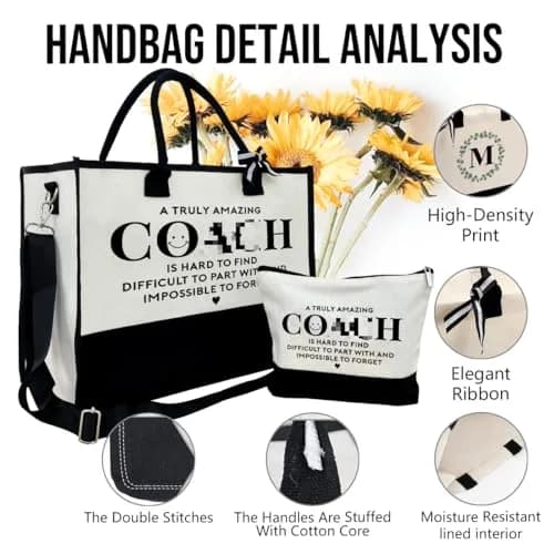 SUSZDOU Canvas Tote Bag for Women with Zipper Closure | Large Capacity, Waterproof, Reusable, Gift-Ready (17x12.6x7.9 inch) thumbnail 7