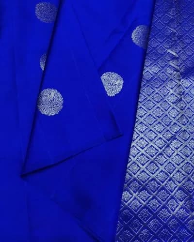 Avantika Fashion Women's Kanjivaram Soft Semi Silk Banarasi Saree With Blouse Piece, Royal Blue | Jacquard Woven Stylish Sari thumbnail 7