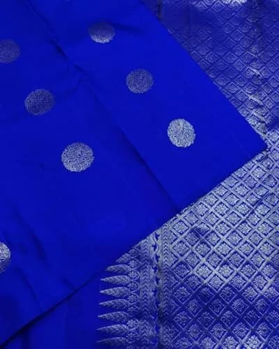 Avantika Fashion Women's Kanjivaram Soft Semi Silk Banarasi Saree With Blouse Piece, Royal Blue | Jacquard Woven Stylish Sari thumbnail 3