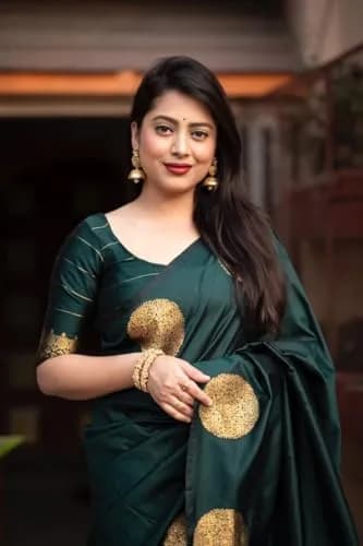 Avantika Fashion Women's Kanjivaram Silk Saree 5.3m | Elegant Banarasi Style, Green, One Size thumbnail 4