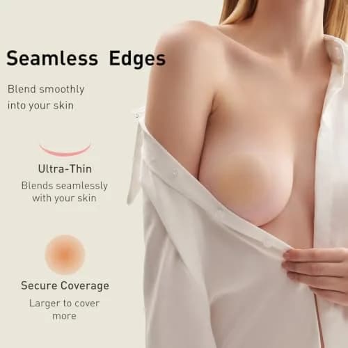 ATTLADY Nipple Covers 4 Pairs Silicone Reusable No Show | Hypoallergenic, Waterproof & Discreet thumbnail 3