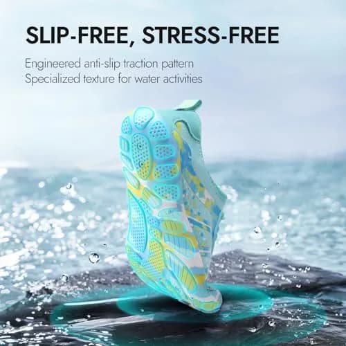 ATHMILE Water Shoes for Women Men Beach Swim Pool Quick Dry | Anti-slip Rubber Sole, Breathable Elastic Upper, Unisex, Low Top thumbnail 4