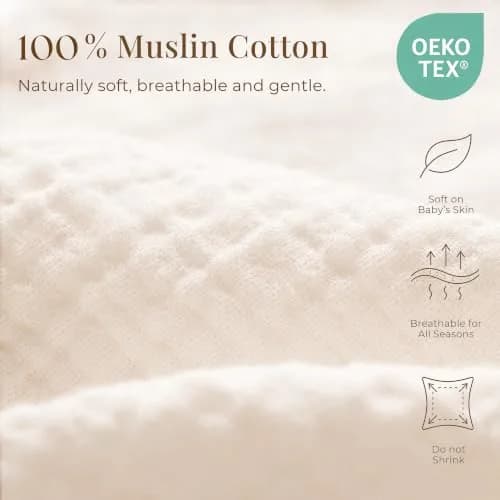 Konssy 2-Pack Muslin Nursing Pillow Covers, Floral Soft Slipcover for Baby | 25" x 18" | 100% Cotton, Zipper thumbnail 2