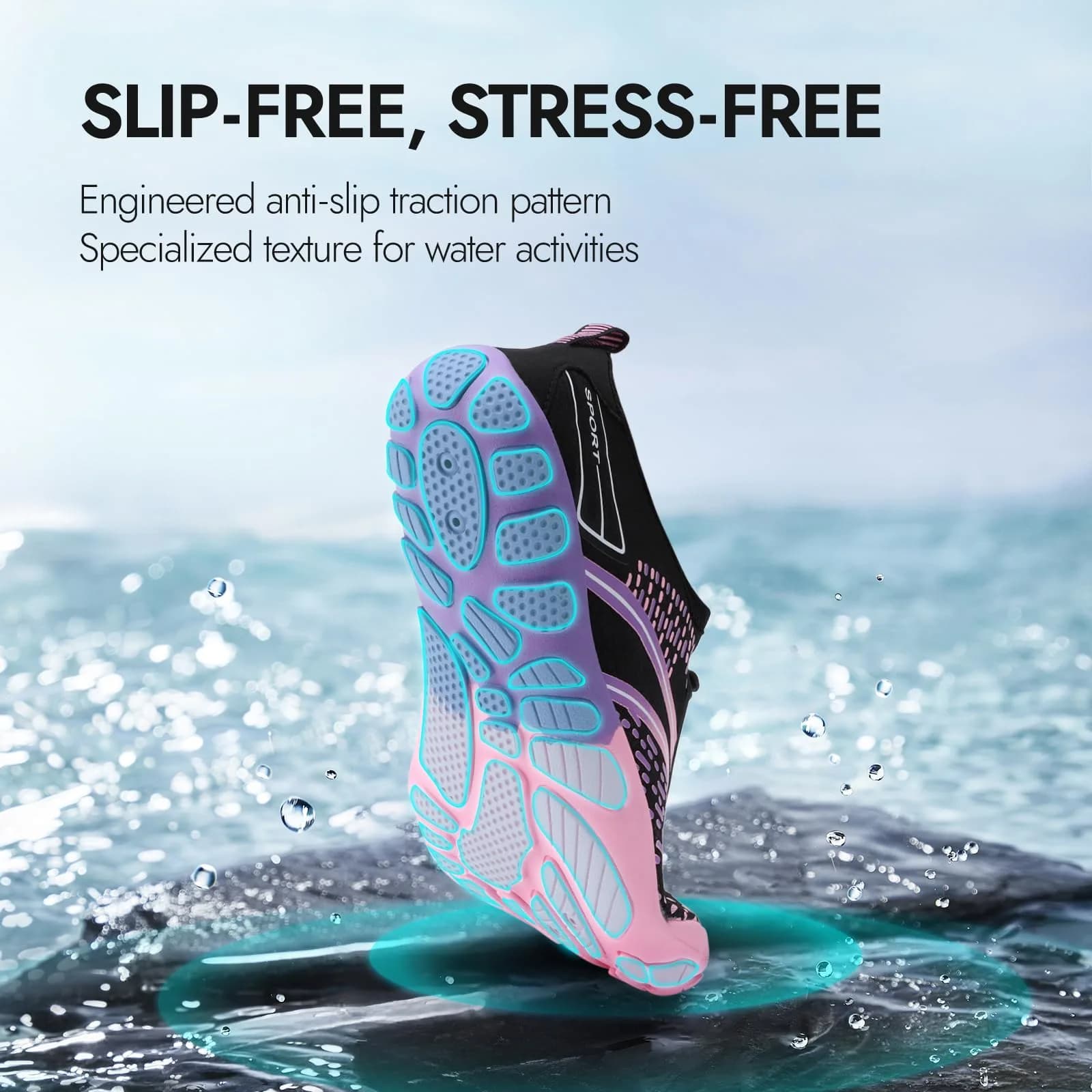 ATHMILE Barefoot Water Shoes for Women & Men | 6 Women/4.5 Men (US) Pink thumbnail 4