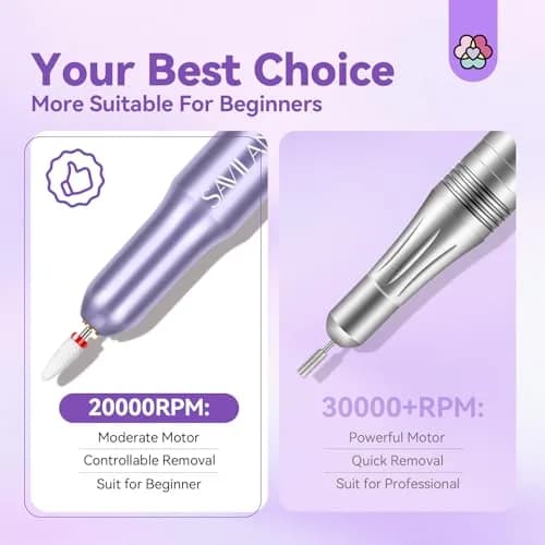 SAVILAND Portable Electric Nail Drill Kit 20000 RPM Purple | Lightweight Aluminum Alloy thumbnail 4