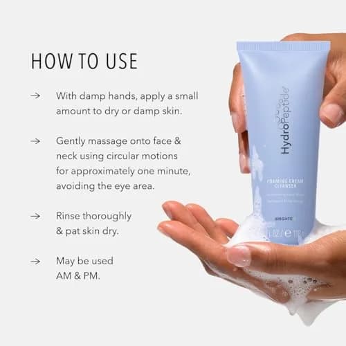 HydroPeptide Foaming Cream Cleanser 4 oz | Brightening Daily Face Wash for All Skin Types thumbnail 4