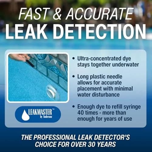 Leakmaster Pool Leak Detection Kit – 8 oz Blue Dye with Reusable Syringe – 492ml (16 fl oz) Total | Professional Water Tracing Tool (2 Pack) thumbnail 2