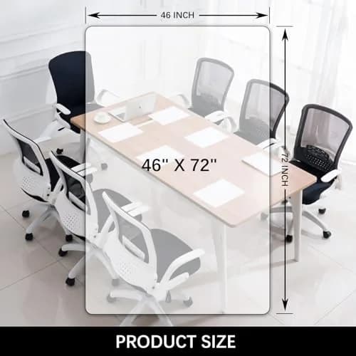 Kuyal Clear Chair Mat for Hardwood Floor 117cm x 183cm (46" x 72") | Protects Floors from Chair Damage thumbnail 6