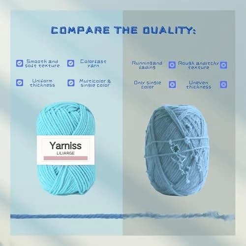 Yarniss Complete Crochet Kit for Beginners | 12 Ergonomic Hooks, 15 Yarn Colors, Storage Bag thumbnail 6