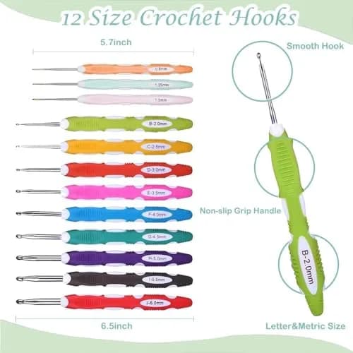 Yarniss Complete Crochet Kit for Beginners with Bag, Mint | 1050 Yards Yarn & Ergonomic Hooks | Learn Crochet with Video Tutorials thumbnail 3