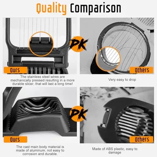 REDSETS Multipurpose Heavy Duty Aluminium Egg Slicer with Stainless Steel Wire | Slices 11 Egg Pieces thumbnail 3