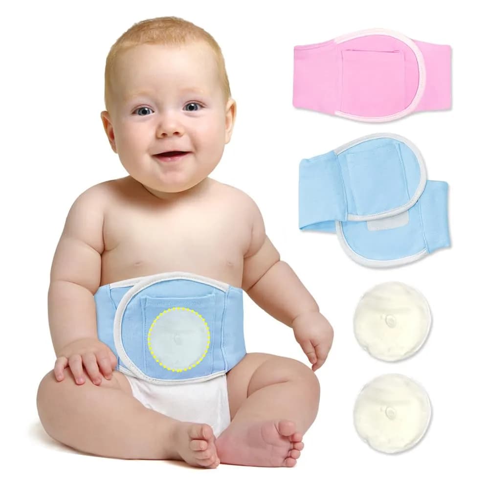 Mybow Umbilical Hernia Belt Medium | Adjustable Baby Belly Button Band for Navel Relief — Yellow