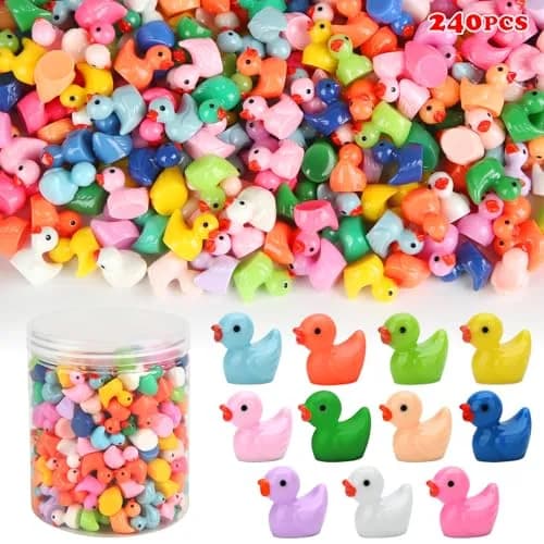 GWAHSA Mini Ducks 240pcs (0.6 inch) | Colorful Resin Figurines for Crafts & Decor thumbnail 1