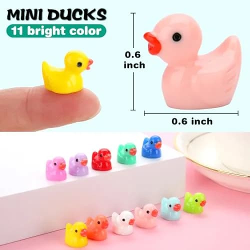 GWAHSA Mini Ducks 240pcs (0.6 inch) | Colorful Resin Figurines for Crafts & Decor thumbnail 2