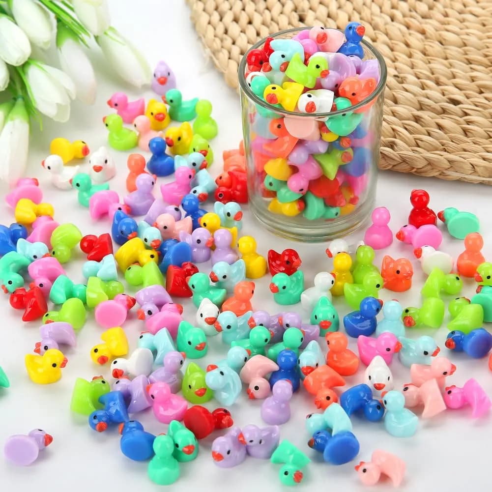 GWAHSA Mini Ducks 240pcs (0.6 inch) | Colorful Resin Figurines for Crafts & Decor - view 3