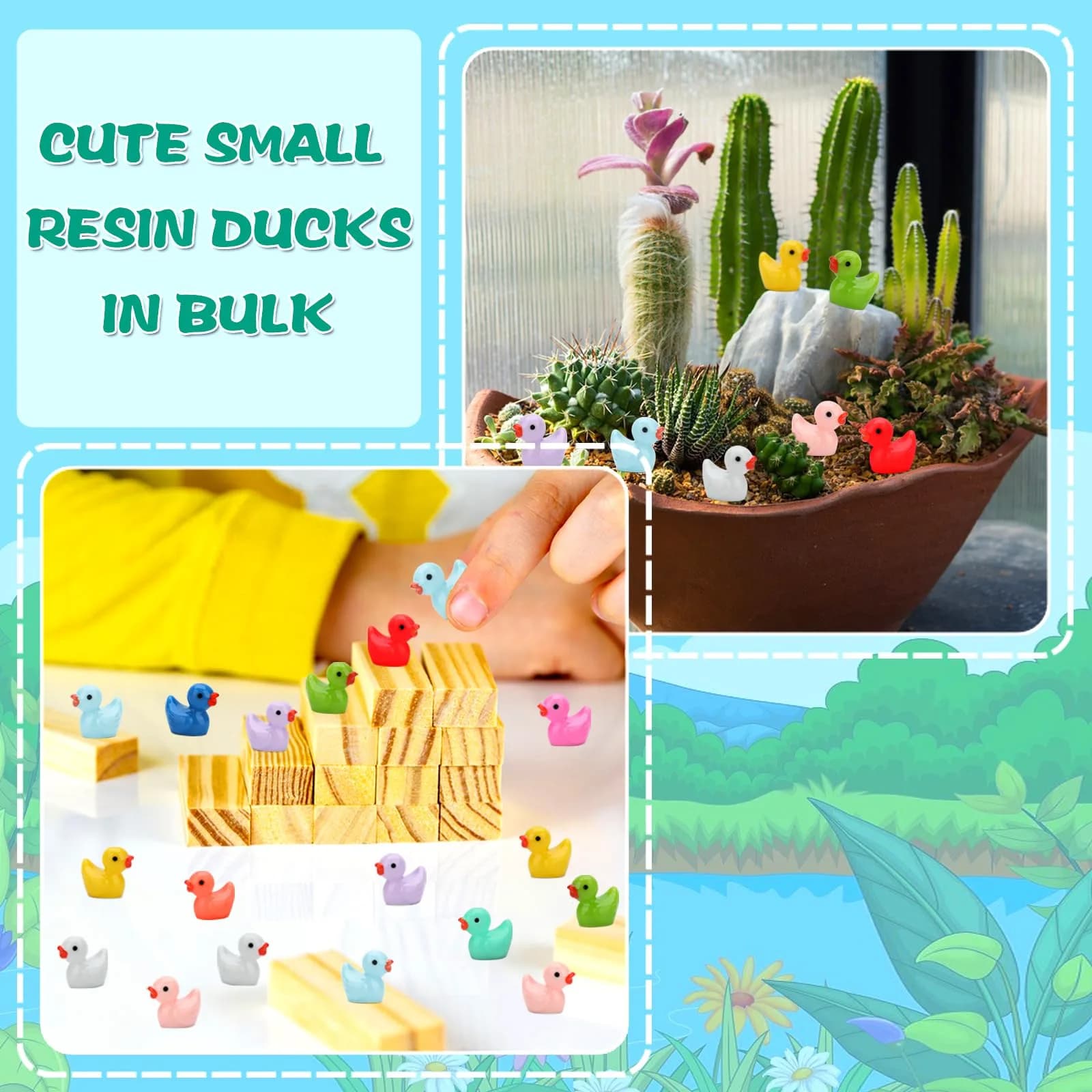 GWAHSA Mini Ducks 240pcs (0.6 inch) | Colorful Resin Figurines for Crafts & Decor - view 4