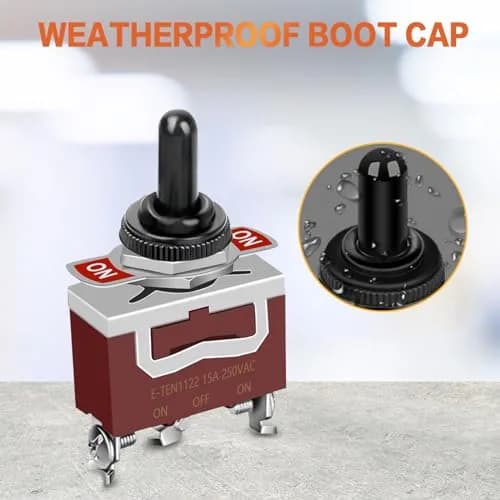 COROTC 6 Pack Toggle Switch 12V DC 30A | Heavy Duty Marine Waterproof SPDT (70-120 chars) thumbnail 4