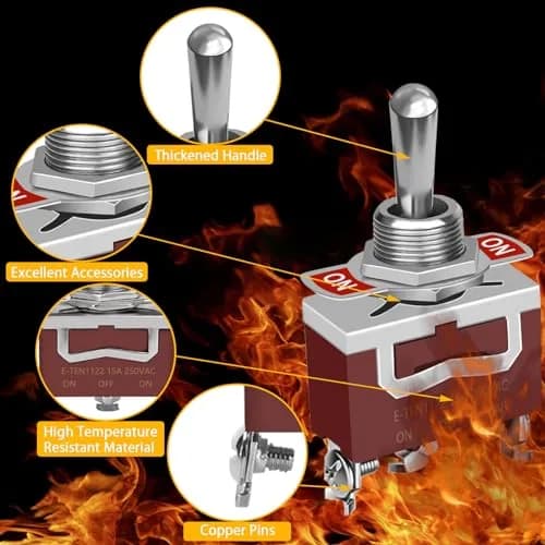 COROTC 6 Pack Toggle Switch 12V DC 30A | Heavy Duty Marine Waterproof SPDT (70-120 chars) thumbnail 3