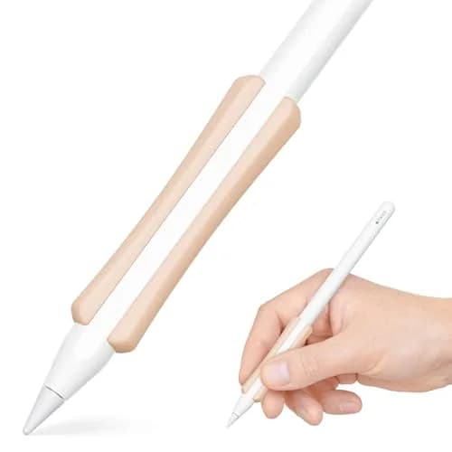 UPPERCASE NimbleGrip Gen 2 Silicone Ergonomic Grip (Apple Pencil 2/Pro/USB-C) Beige | Comfortable, Magnetic & Wireless Charging Compatible thumbnail 1