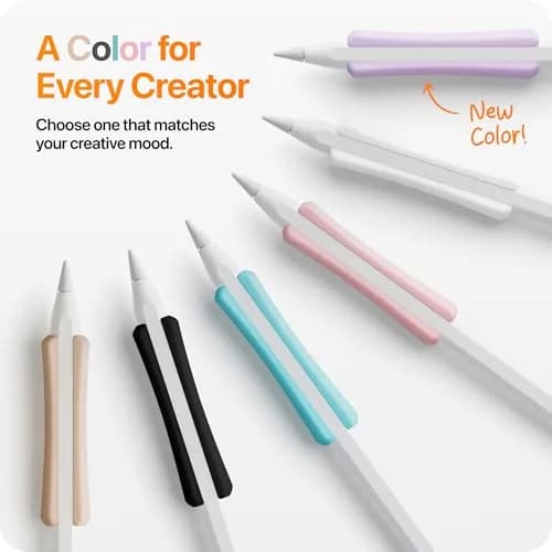 UPPERCASE NimbleGrip Gen 2 Silicone Ergonomic Grip (Apple Pencil 2/Pro/USB-C) Beige | Comfortable, Magnetic & Wireless Charging Compatible thumbnail 5