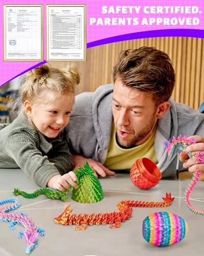 TBOLINE 12" Articulated Crystal Dragon Egg Toy | ASTM-Certified PLA, Non-Toxic, Surprise Reveal thumbnail 5