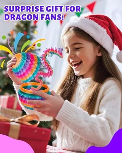 TBOLINE 12" Articulated Crystal Dragon Egg Toy | ASTM-Certified PLA, Non-Toxic, Surprise Reveal thumbnail 6