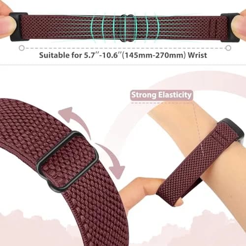 Bcuckood Watch Bands 5 Pack Nylon Stretchy Breathable Adjustable | Sport Strap for Fitbit Charge 6/5 thumbnail 4