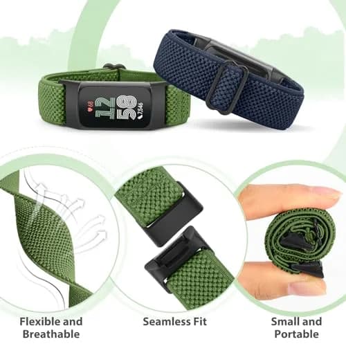 Bcuckood Watch Bands 5 Pack Nylon Stretchy Breathable Adjustable | Sport Strap for Fitbit Charge 6/5 thumbnail 5