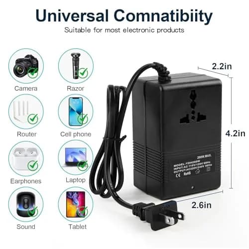 autotron 200W Voltage Transformer Power Converter 110V to 220V | ETL Certified thumbnail 2