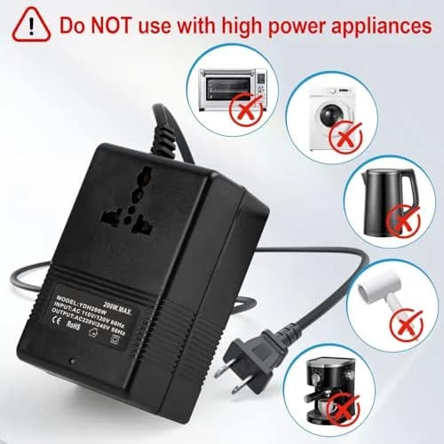 autotron 200W Voltage Transformer Power Converter 110V to 220V | ETL Certified thumbnail 3