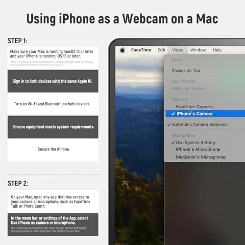 NEEWER Foldable Continuity Camera Mount with Cold Shoe for MagSafe iPhone 15 Pro Max 14 13 12 MacBook Air 13" M1, MacBook Air 2018-2020, MacBook Pro 13" M1/M2, PA031 | Compact, Foldable Video Accessory thumbnail 4