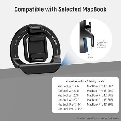 NEEWER Foldable Continuity Camera Mount with Cold Shoe for MagSafe iPhone 15 Pro Max 14 13 12 MacBook Air 13" M1, MacBook Air 2018-2020, MacBook Pro 13" M1/M2, PA031 | Compact, Foldable Video Accessory thumbnail 2