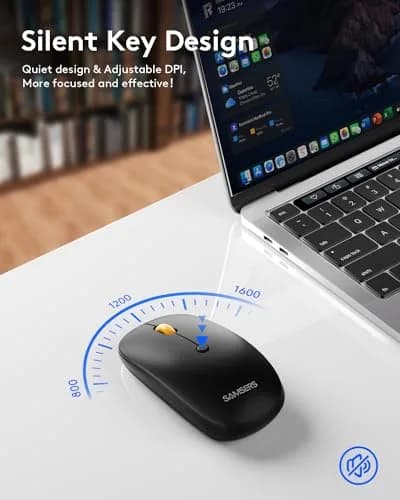 Samsers Foldable Keyboard and Mouse Combo, Full-Size Portable Travel Keyboard & Rechargeable Wireless Mouse | Bluetooth 5.0 x 2 + 2.4G thumbnail 4