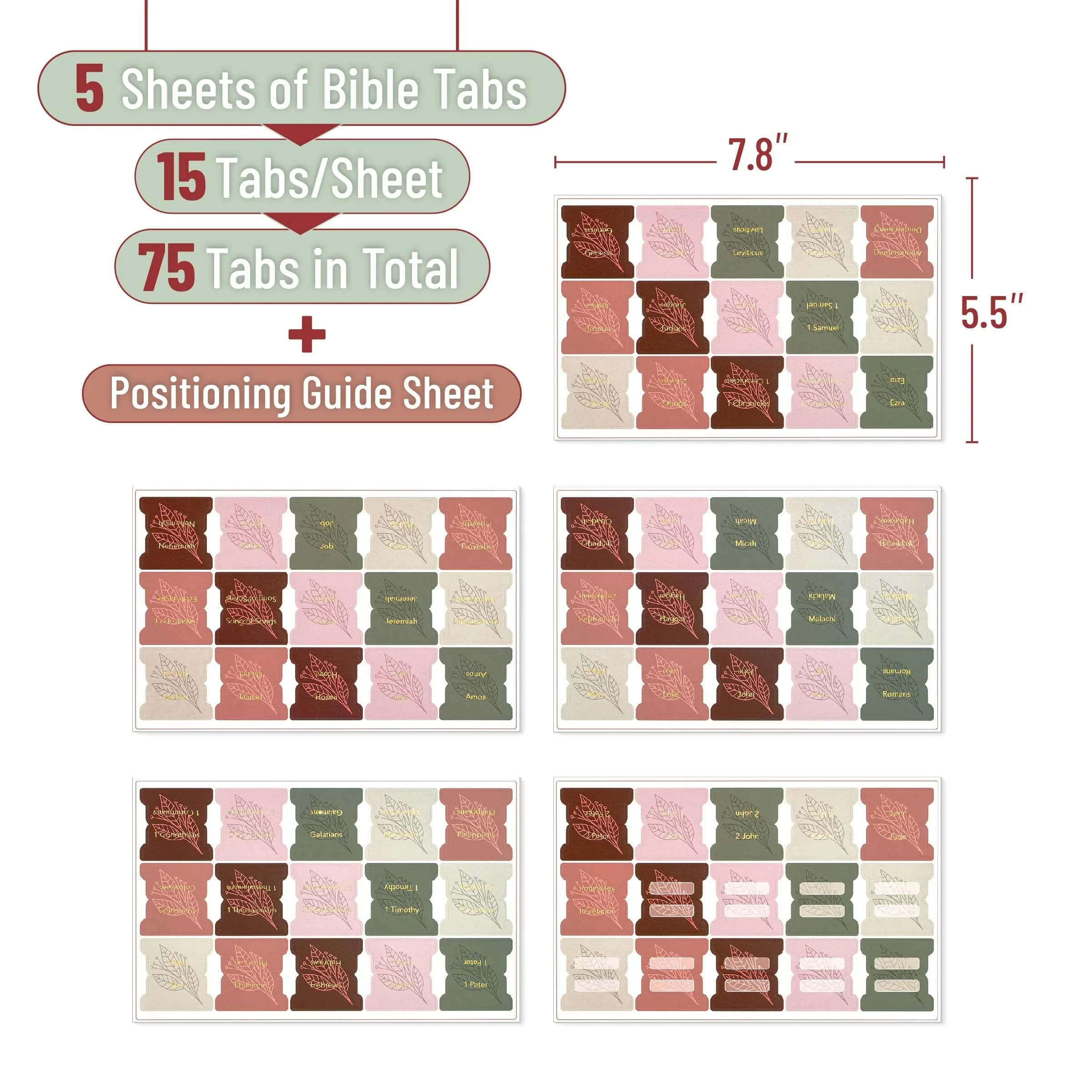 Mr. Pen Boho Theme Bible Tabs, Laminated, 72 Tabs | Bible Indexing for Students - view 2