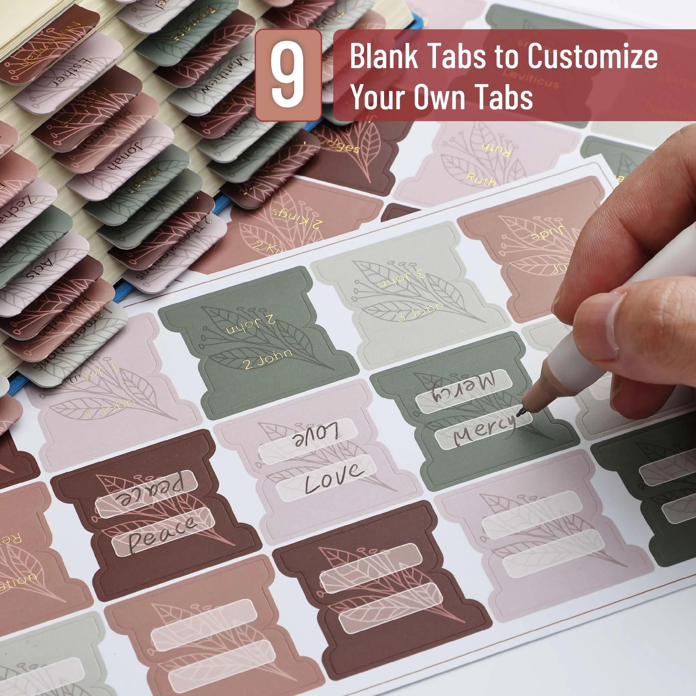 Mr. Pen Boho Theme Bible Tabs, Laminated, 72 Tabs | Bible Indexing for Students - view 3