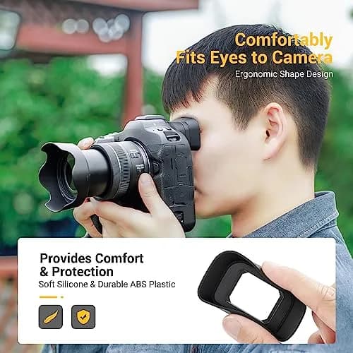KIWIFOTOS ER-H Long Eyecup Eyepiece Viewfinder for Canon EOS R3 Camera | Blocks Stray Light for Clearer Views thumbnail 4