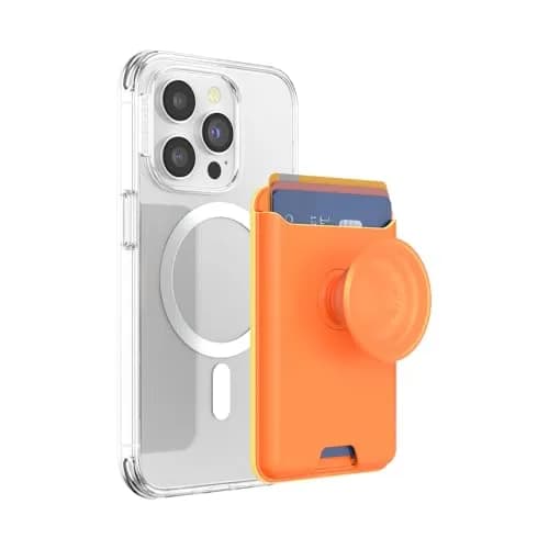 PopSockets Phone Wallet for MagSafe with Grip- Canteloupe | Slim Magnetic Wallet & Card Holder for MagSafe iPhones & Android thumbnail 1