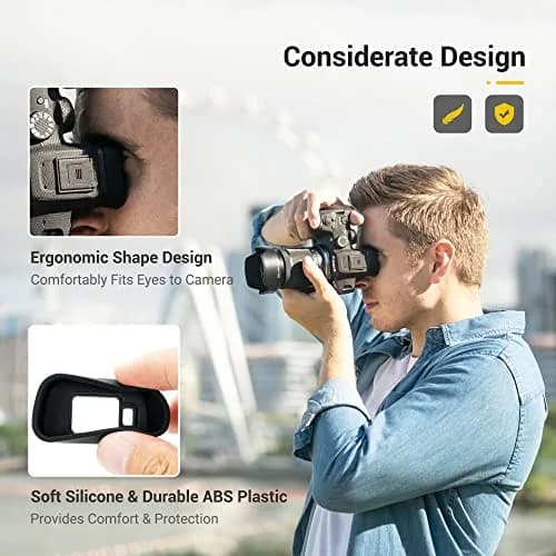 KIWIFOTOS Long Soft Eyecup Eyepiece Viewfinder for Canon EOS R7 Camera | Blocks Stray Light thumbnail 3