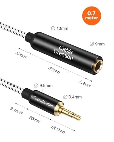 CableCreation 6.35mm to 3.5mm Audio Adapter Cable 0.7m (2.3ft) | Connect Amplifiers to Headphones thumbnail 6