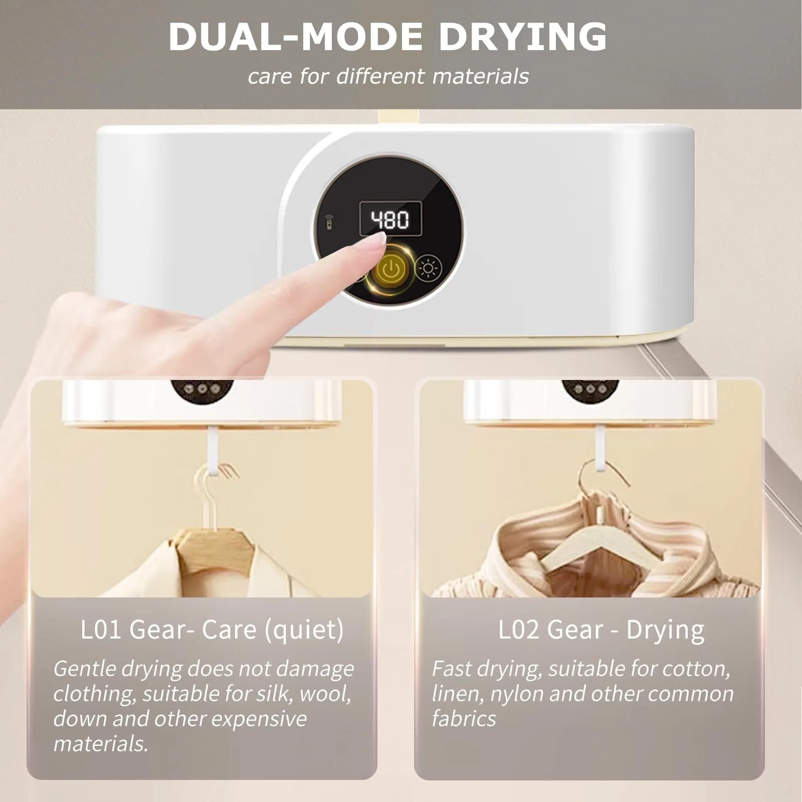 Ljusved 3-in-1 Portable Clothes Dryer and Shoe Dryer 1.65 kg (3.64 lb) | Fast Drying for Apartments and Travel - view 3