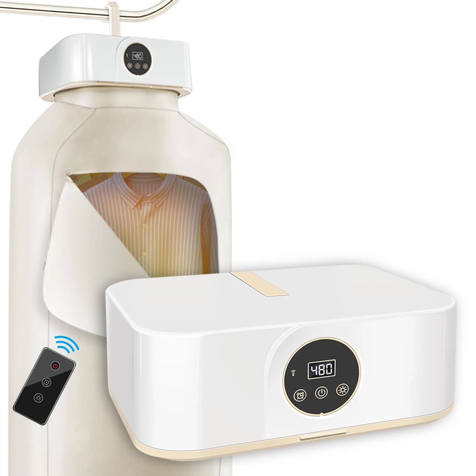 Ljusved 3-in-1 Portable Clothes Dryer and Shoe Dryer 1.65 kg (3.64 lb) | Fast Drying for Apartments and Travel — White / Classic