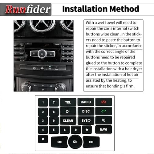 runfider Car Interior Stickers Decals for Mercedes Benz W176 W246 W204 W212 W218 R172 R231 | High-Quality Vinyl Repair Kit thumbnail 5