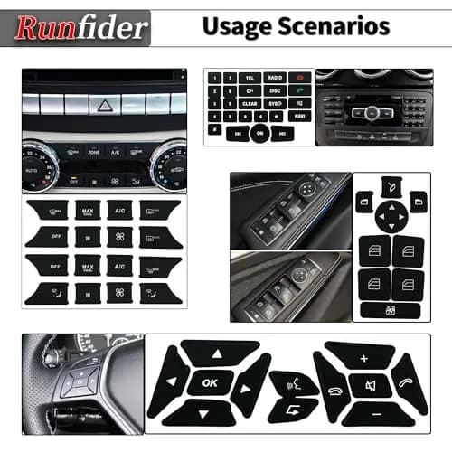 runfider Car Interior Stickers Decals for Mercedes Benz W176 W246 W204 W212 W218 R172 R231 | High-Quality Vinyl Repair Kit thumbnail 3