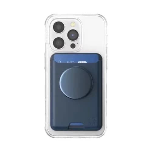 PopSockets Phone Wallet for MagSafe with Grip- Navy | Slim Magnetic Card Holder & Stand thumbnail 3
