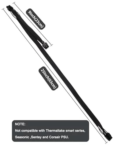 COMeap PCIe Power Cable for EVGA 8 Pin to Dual 8 Pin (6+2) 25-inch | GPU Power Extension thumbnail 4