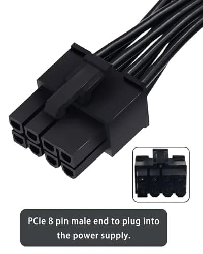 COMeap PCIe Power Cable for EVGA 8 Pin to Dual 8 Pin (6+2) 25-inch | GPU Power Extension thumbnail 2