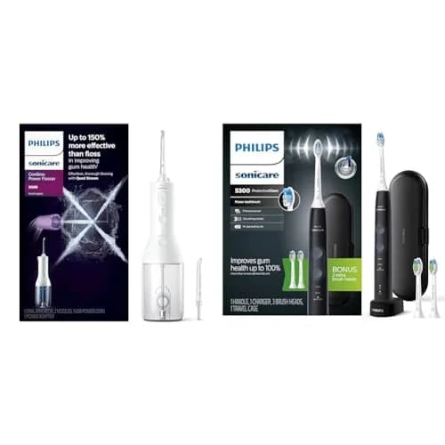 Philips Sonicare Cordless Power Flosser 3000 & ProtectiveClean 5300 Electric Toothbrush Set | 14-Day Battery Life & 3 Brushing Modes thumbnail 1