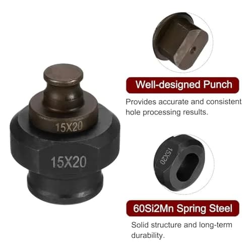 HARFINGTON Hydraulic Hole Punch Die 15x20mm Oval Hole Electric Hydraulic Punching Kit | Precise Slotted Holes for Angle Steel thumbnail 4