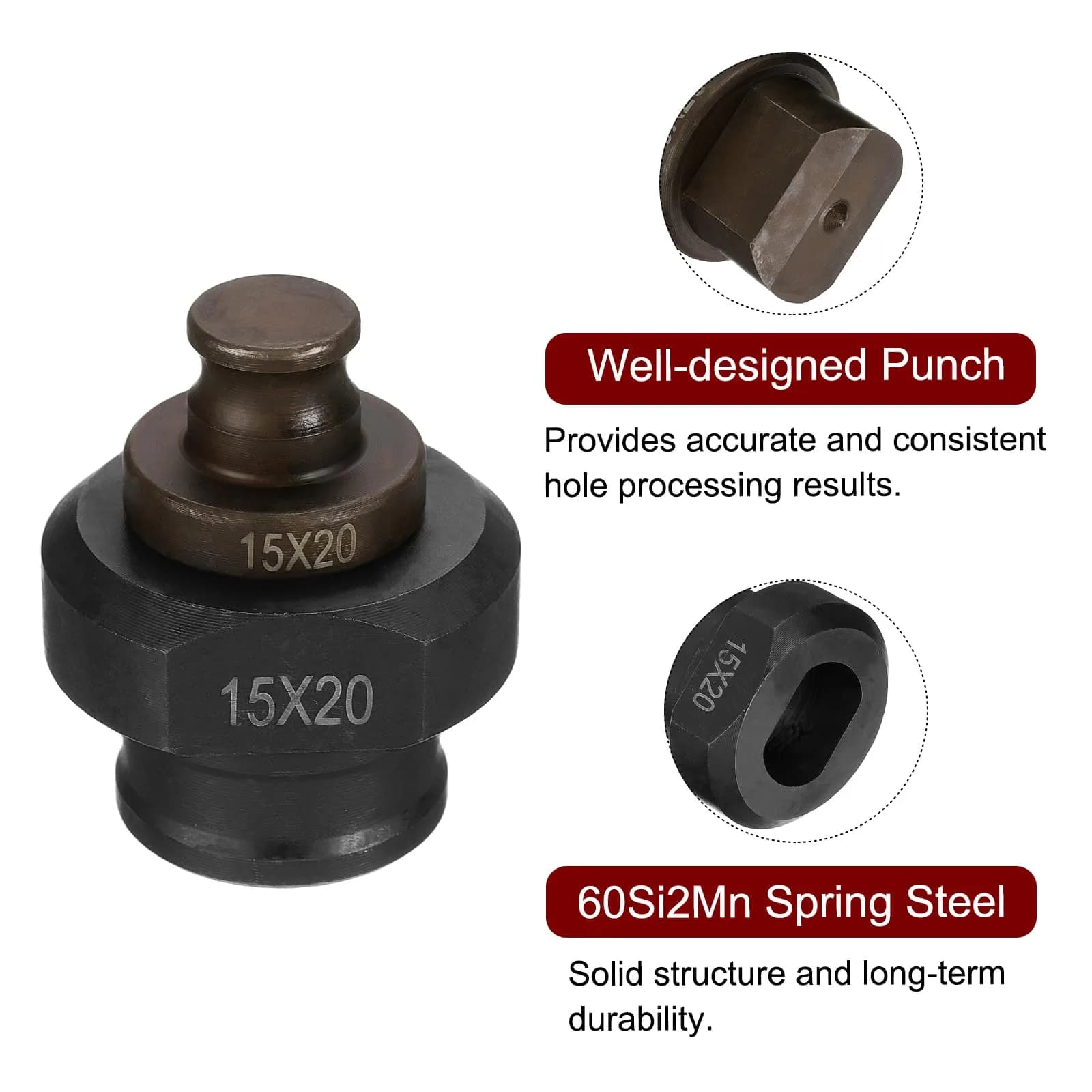 HARFINGTON Hydraulic Hole Punch Die 15x20mm Oval Hole Electric Hydraulic Punching Kit | Precise Slotted Holes for Angle Steel - view 4